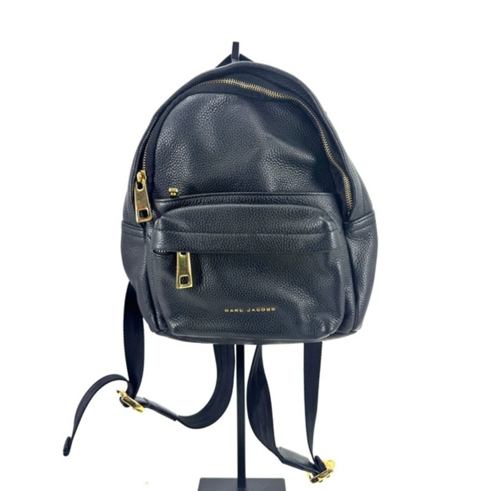 Marc Jacobs Empire City Mini Backpack Black Pebbled Leather Gold Hardware